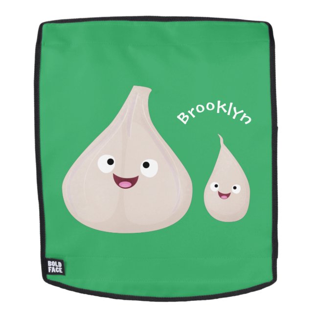 Cute garlic cartoon vegetable illustration backpack (Removable Face)