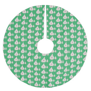 Cute garlic cartoon vegetable illustration brushed polyester tree skirt