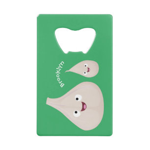 Cute garlic cartoon vegetable illustration credit card bottle opener