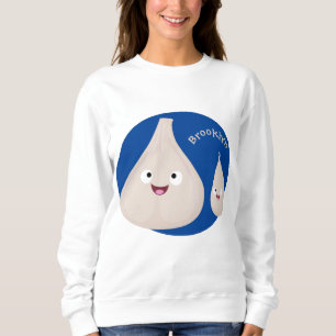 Cute garlic cartoon vegetable illustration sweatshirt