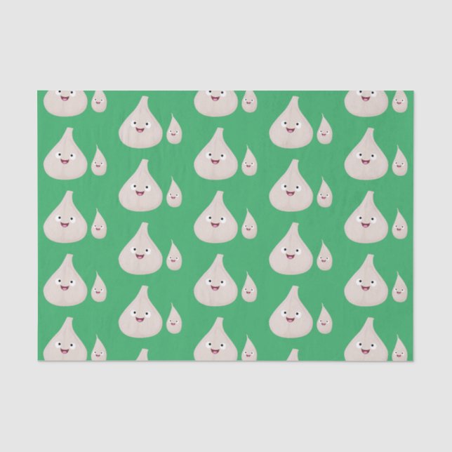 Cute garlic cartoon vegetable illustration tissue paper (Front)