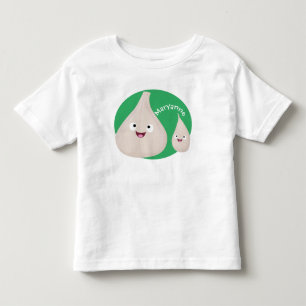 Cute garlic cartoon vegetable illustration toddler t-shirt