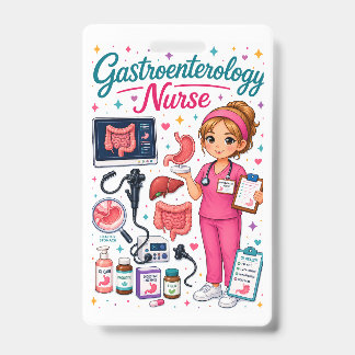 Cute Gastroenterology Nurse Medical Badge Design