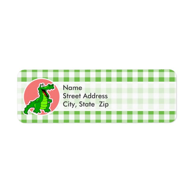 Cute Gator; Green Gingham (Front)