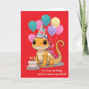 Cute Gecko Birthday Wishes From Your Lizard Card