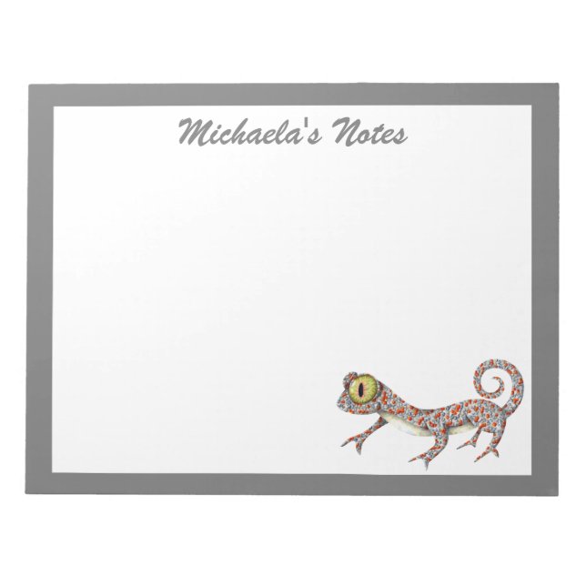 Cute Gecko Personalized Notepad (Front)