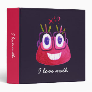 Cute Geek Mathematician Watercolor Candy Love Math Binder