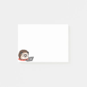 Cute Geeky Nerdy Hedgehog On A Laptop Post It Post-it Notes