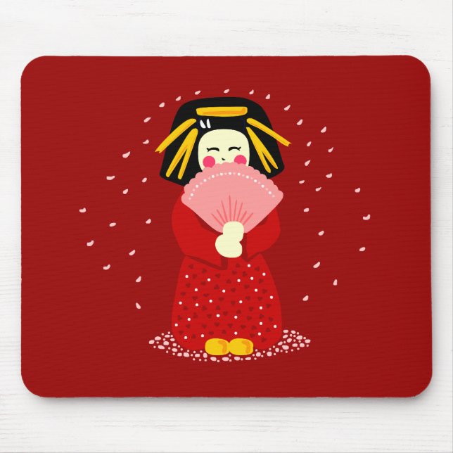 Cute Geisha Mouse Pad (Front)