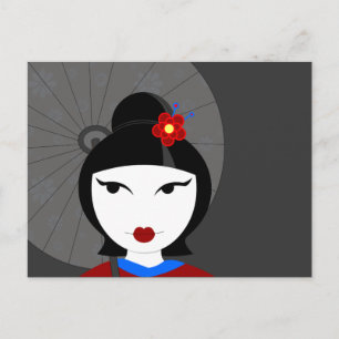 Cute Geisha Postcard
