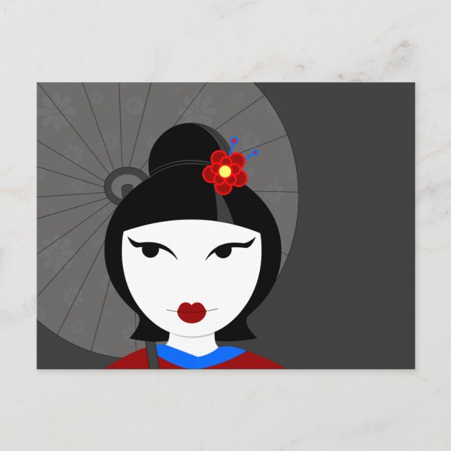 Cute Geisha Postcard (Front)