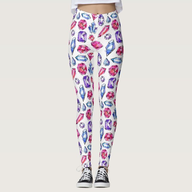 Cute Gem Pattern Leggings (Front)