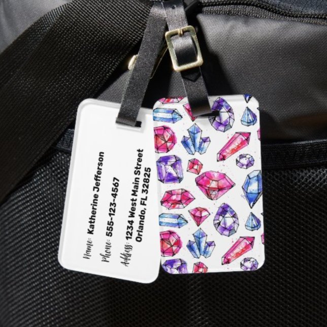Cute Gem Pattern Luggage Tag (Creator Uploaded)