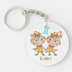 Cute Gemini Twins Keychain