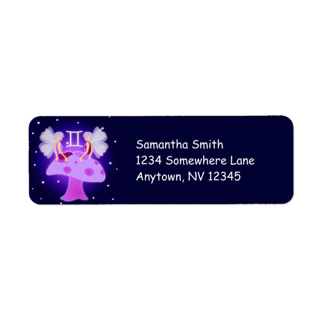 Cute Gemini Zodiac Custom Address Labels (Front)