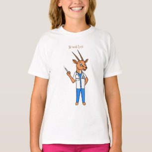 Cute Gemsbok antelope doctor cartoon T-Shirt