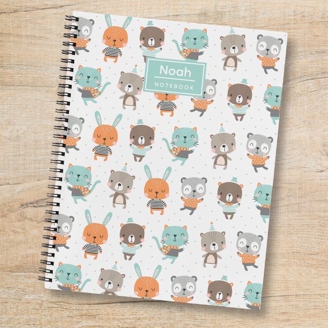 Cute gender neutral animals in soft colours notebook (Creator Uploaded)