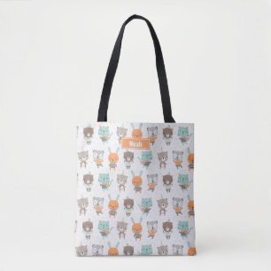 Cute gender neutral animals tote bag