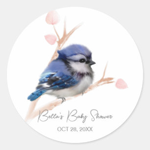 Cute Gender Neutral Owl Baby Shower Classic Round Sticker