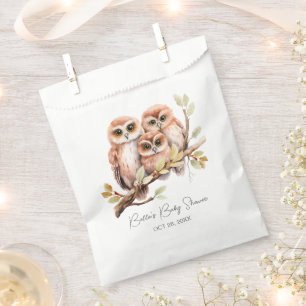 Cute Gender Neutral Owl Baby Shower Favour Bag