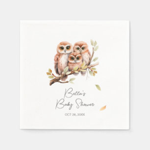 Cute Gender Neutral Owl Baby Shower  Napkin
