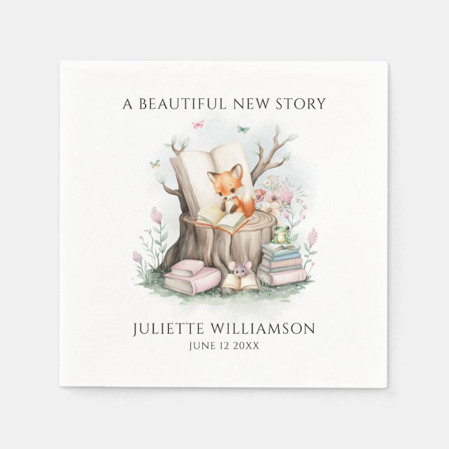 Cute Gender Neutral Watercolor Baby Shower Napkin (Front)