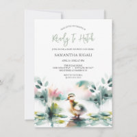 Cute Gender Neutral Watercolor Duck Baby Shower