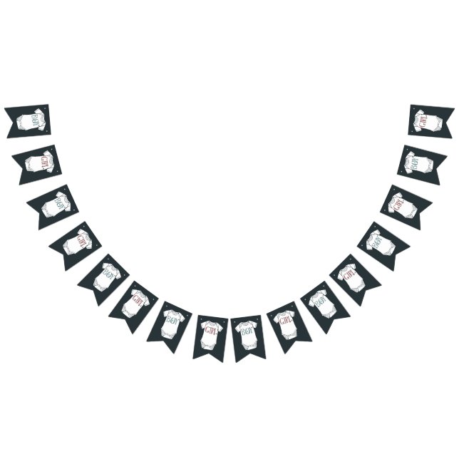 Cute Gender Reveal Party Bunting Flags (All)