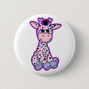 Cute Genderfluid Pride Giraffe 2 Inch Round Button