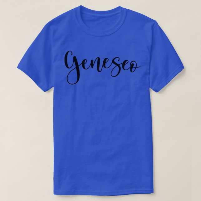 Cute Geneseo New York Minimalist Cursive T-Shirt (Design Front)