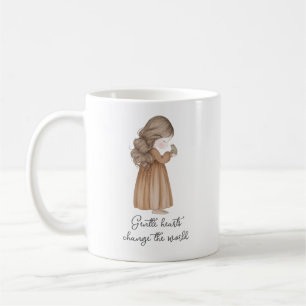 Cute Gentle Hearts Change The World Kindness Gift Coffee Mug
