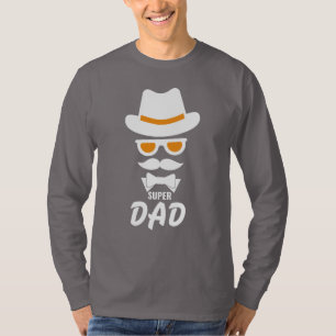 Cute Gentleman Face with Moustaches, Hat, sunglass T-Shirt