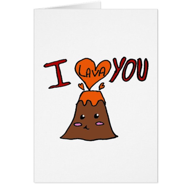 Cute geology volcano love card (Front)