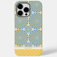Cute Geometric Abstract Blue & Yellow Personalized