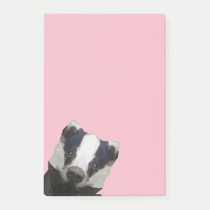 Cute geometric badger post-it notes