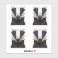 Cute geometric badger stickers
