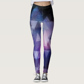 cute geometric blue leggings