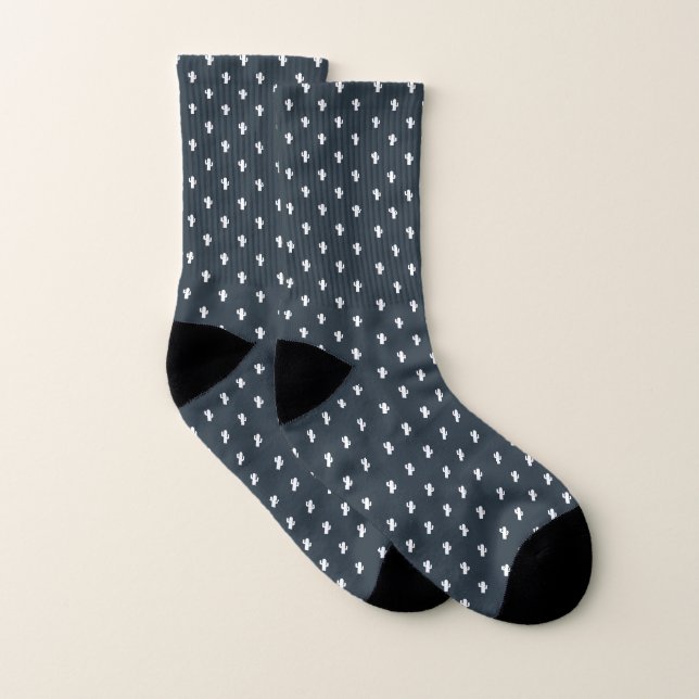 Cute Geometric Cactus Pattern Socks (Pair)