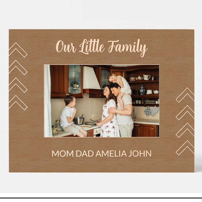 Cute Geometric Family Engraved Wood Frame (Creator Uploaded)