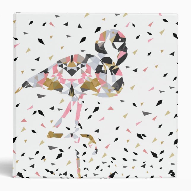 Cute geometric Flamingo abstract design Binder (Front)