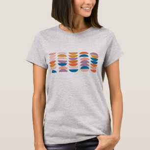 Cute Geometric Half Moon Shapes Pattern T-Shirt