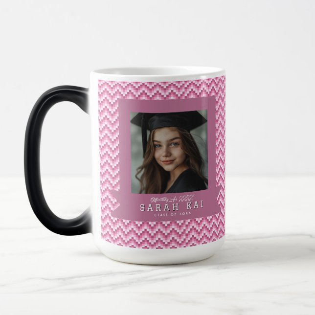 Cute Geometric Pattern Husband  Graduation Gift Magic Mug (Left)