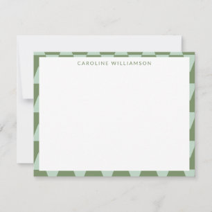 Cute Geometric Pattern in Green Personalized Name Card