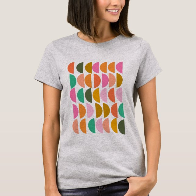 Cute Geometric Pattern in Modern Holiday Colours T-Shirt (Front)