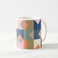 Cute Geometric Pattern in Stylish Navy and Coral