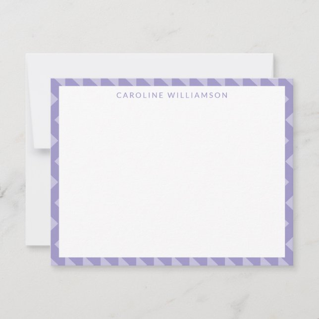 Cute Geometric Pattern Lavender Personalized Name  Card (Front)