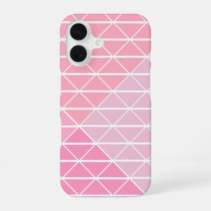 Cute Geometric Pattern of Triangles in Pink iPhone 16 Case