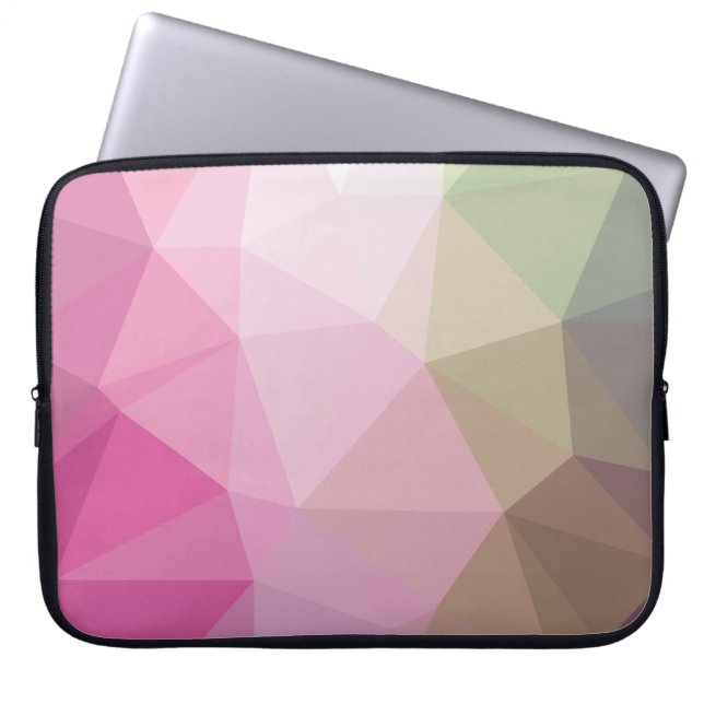 Cute Geometric Pink Gradient Laptop Sleeve (Front)