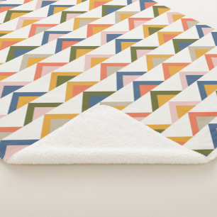 Cute Geometric Shapes in Earthy Autumn Colours Sherpa Blanket