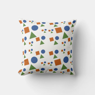 Cute Geometric Shapes Pattern in Soft Pastels  Throw Pillow